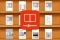 A bookshelf filled with operating instructions